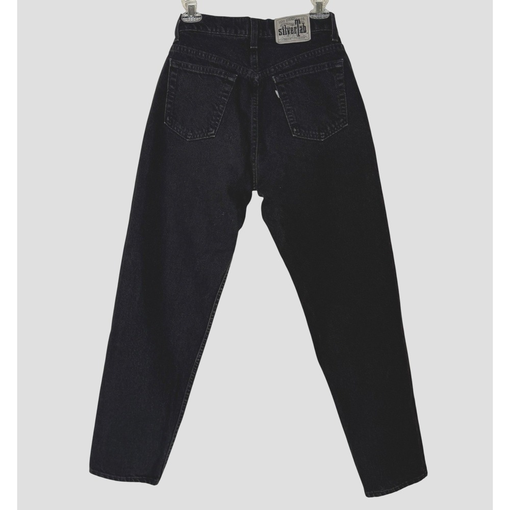 Vintage Levi's Silvertab Loose Black Jeans Womans Sz 26x30 7/8 Baggy Y2K Denim